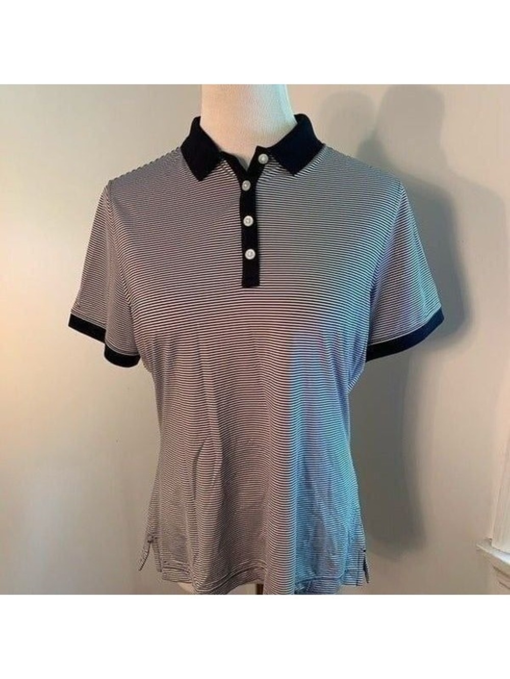 New! FootJoy Striped Golf Shirt Sz L